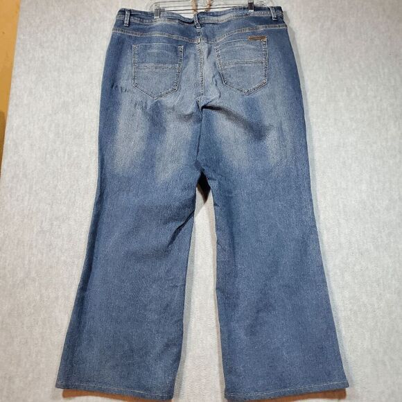 DKNY Jeans Womens 24 Blue Denim Spring Street Wide Leg Flat Front Regular Fit - Picture 10 of 11